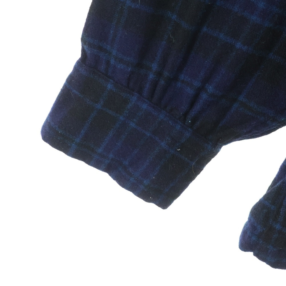 PENDLETON(ペンドルトン) 50S VINTAGE ヴィンテージ チェック ウール オープンカラー長袖ボードシャツ ブルー/ブラック