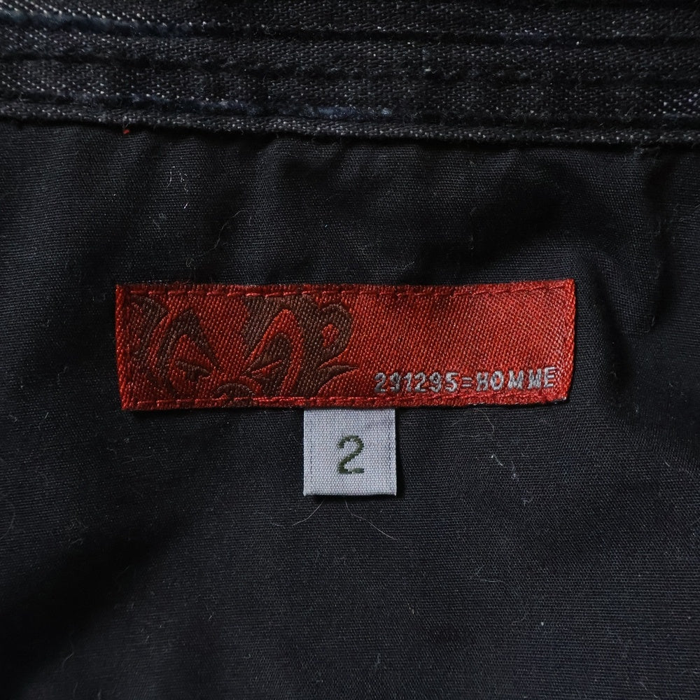 291295=HOMME(ニーキューイチニーキューゴーオム) デニムコーデュロイ スナップボタン 長袖シャツ ブラック