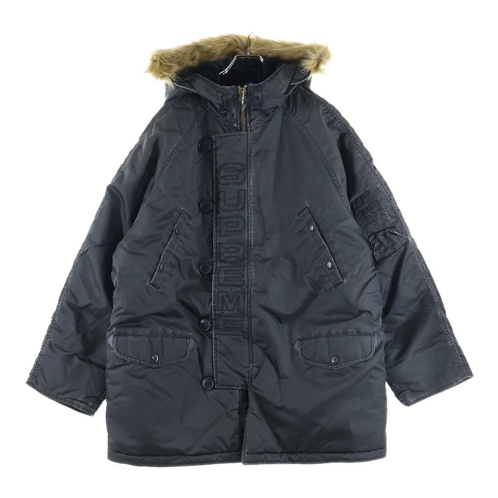 SUPREME(シュプリーム) 24AW Washed Flight Satin N-3B Parka ウォッシュド フライト サテン ミリタリー パーカー ジップアップ ジャケット ブラック