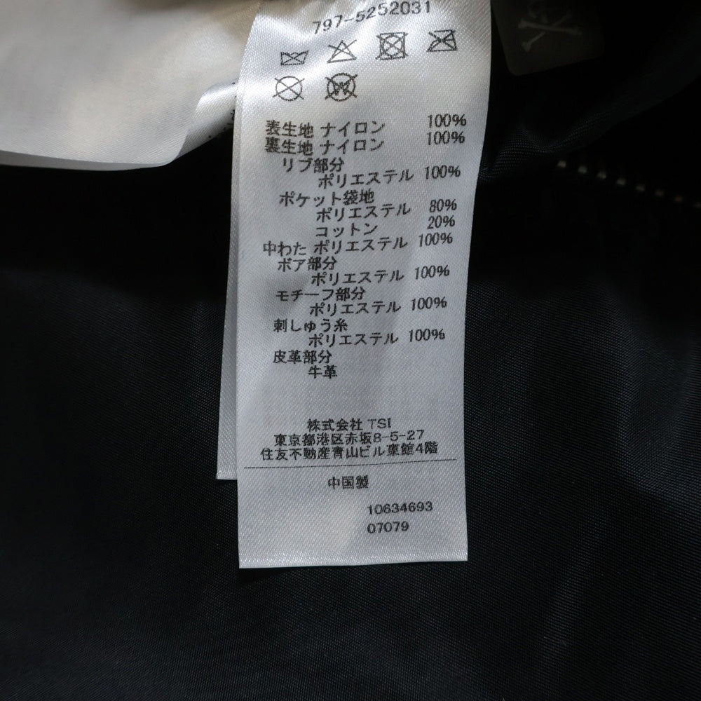 mastermind JAPAN(マスターマインドジャパン) 25AW ×ALPHA INDUSTRIES B-15 Flight Jacket アルファインダストリーズ ボア バックロゴ フライトジャケット ブラック 7975252031