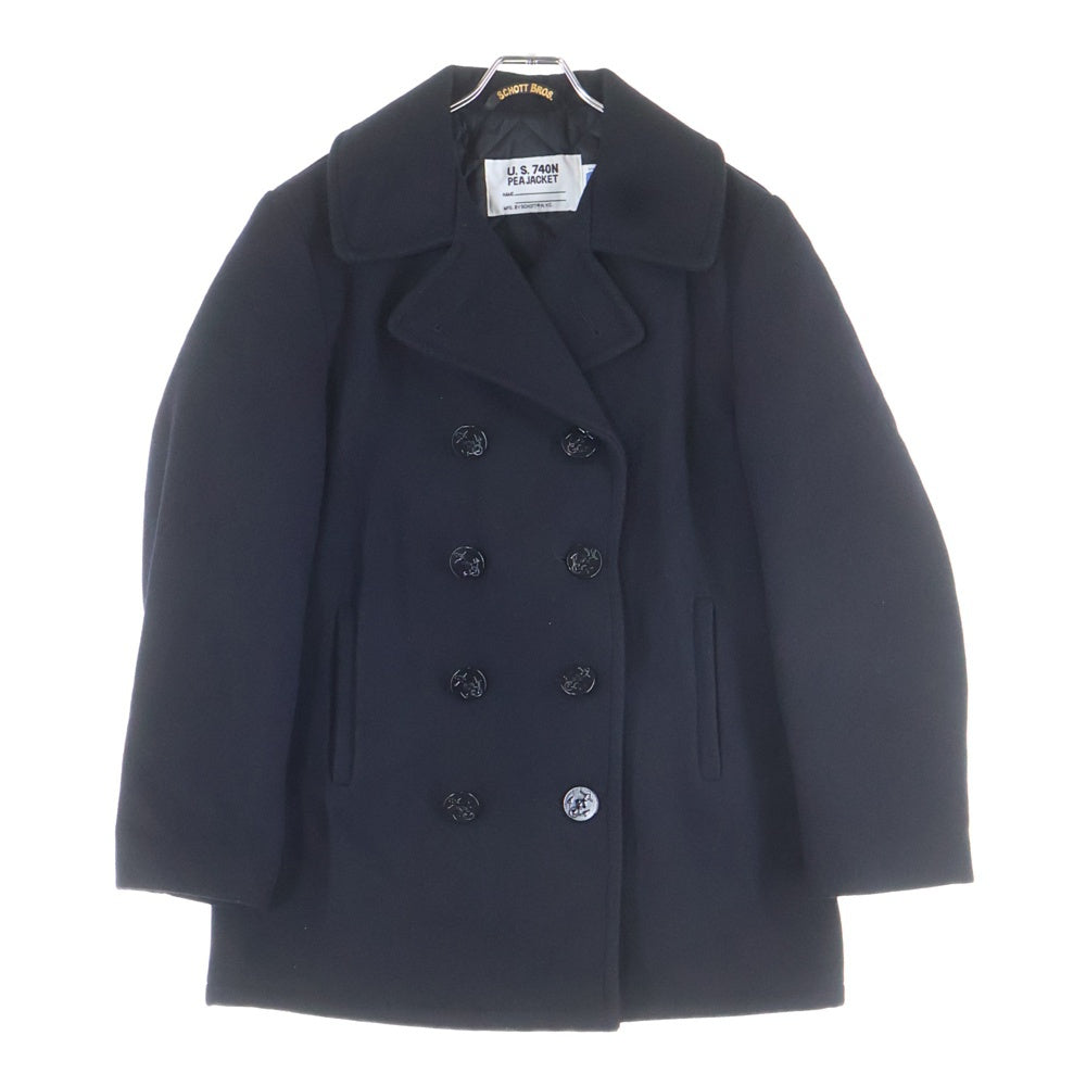 SCHOTT(ショット) 740US PEACOAT キルティングライニング ウールピーコート ブラック 7821154003
