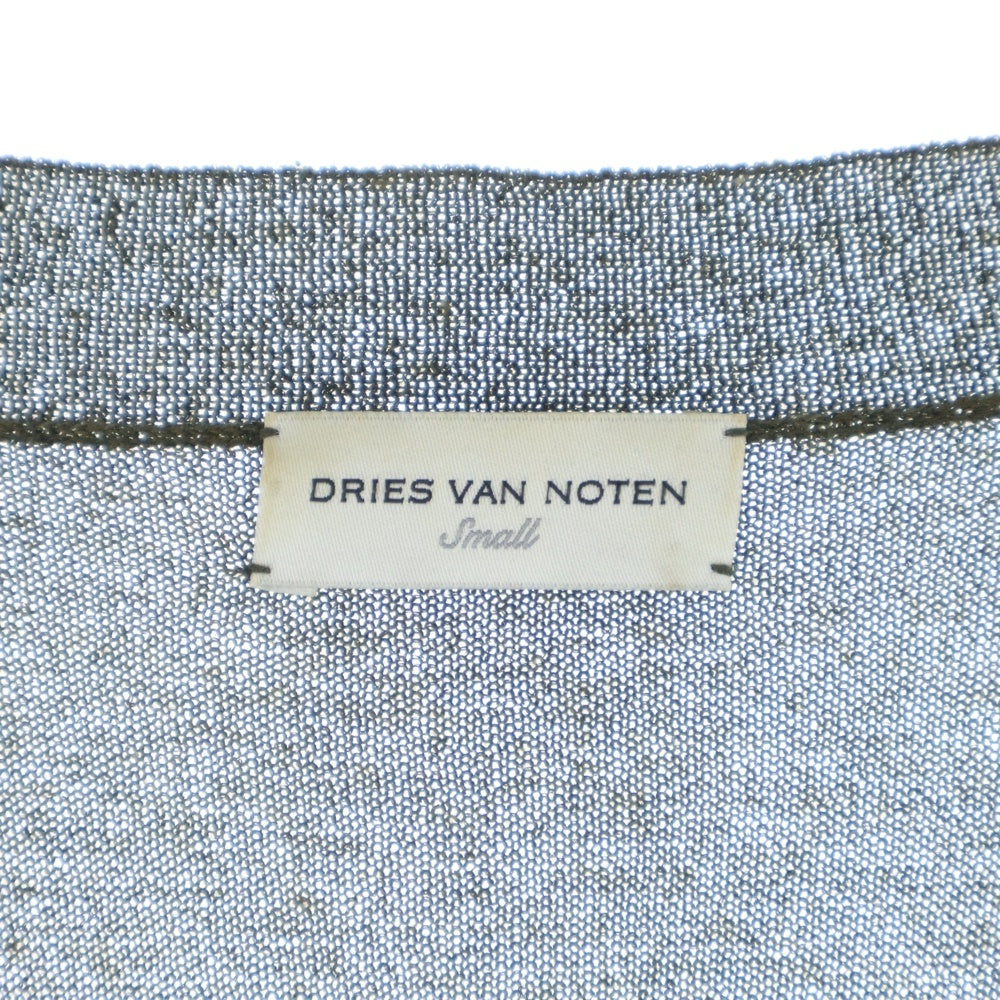 DRIES VAN NOTEN(ドリスヴァンノッテン) クレイジーパターン ラメ ダブルポケット ニット カーディガン レディース カーキ