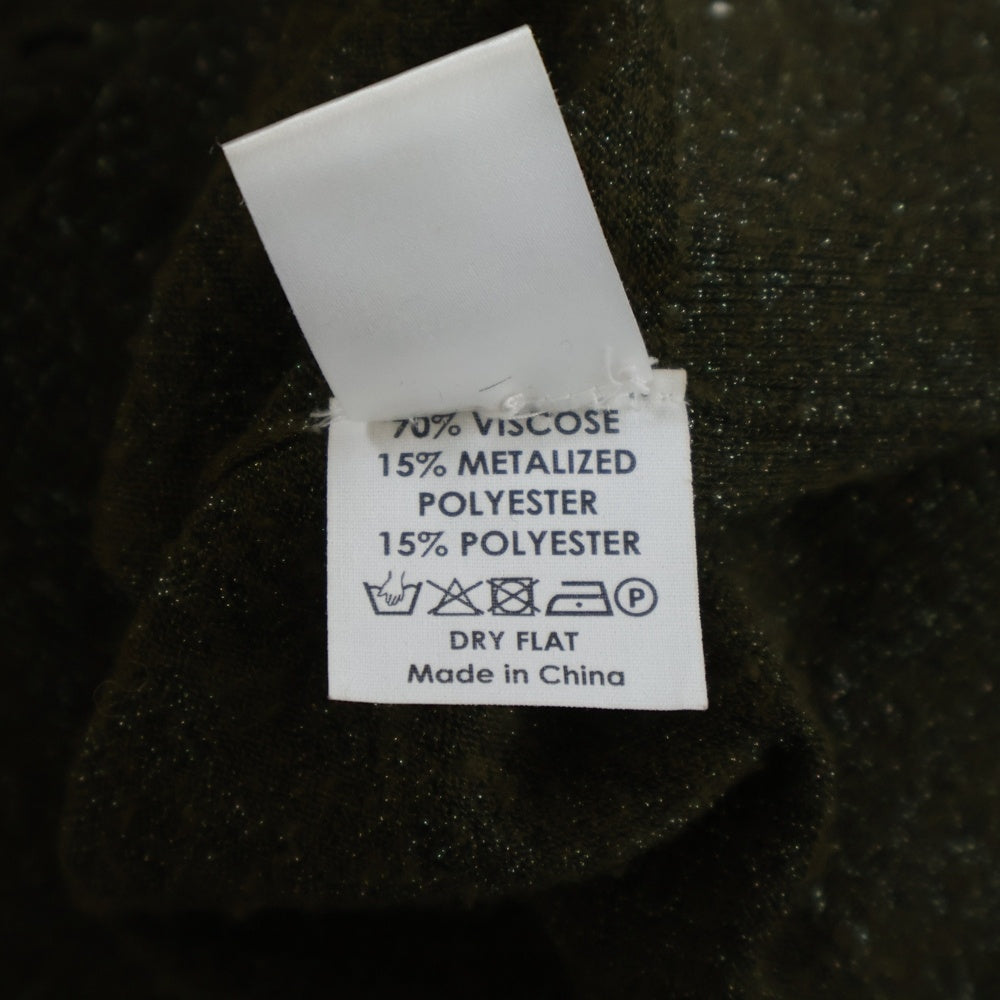 DRIES VAN NOTEN(ドリスヴァンノッテン) クレイジーパターン ラメ ダブルポケット ニット カーディガン レディース カーキ