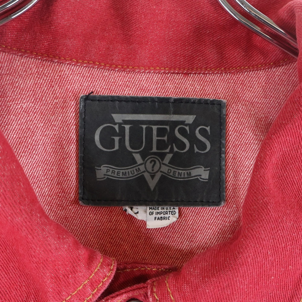 GUESS(ゲス) デニムトラッカージャケット レッド