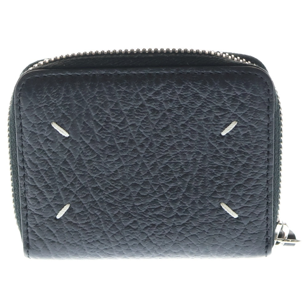 Maison Margiela(メゾンマルジェラ) 4ステッチ レザーコンパクトジップウォレット 二つ折り財布 小銭入れ ブラック SA2UI0004 レディース