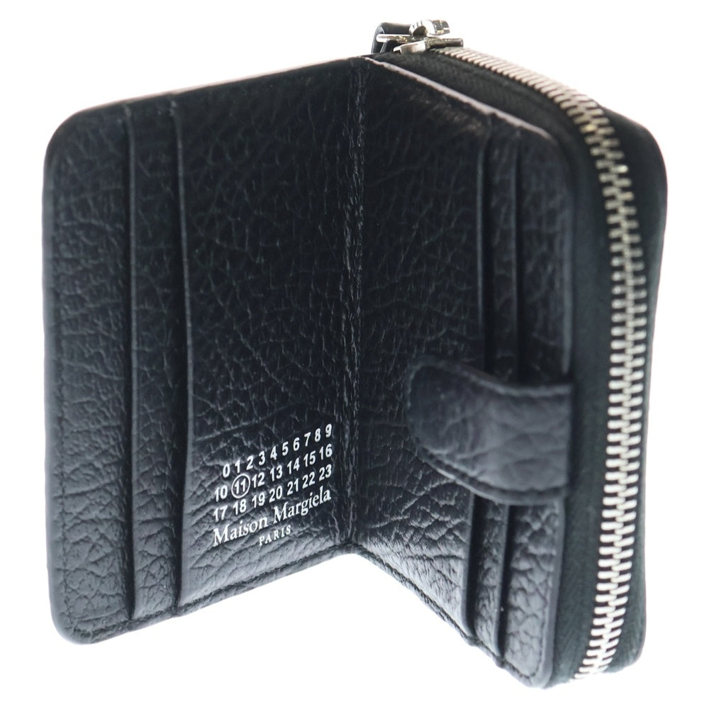 Maison Margiela(メゾンマルジェラ) 4ステッチ レザーコンパクトジップウォレット 二つ折り財布 小銭入れ ブラック SA2UI0004 レディース