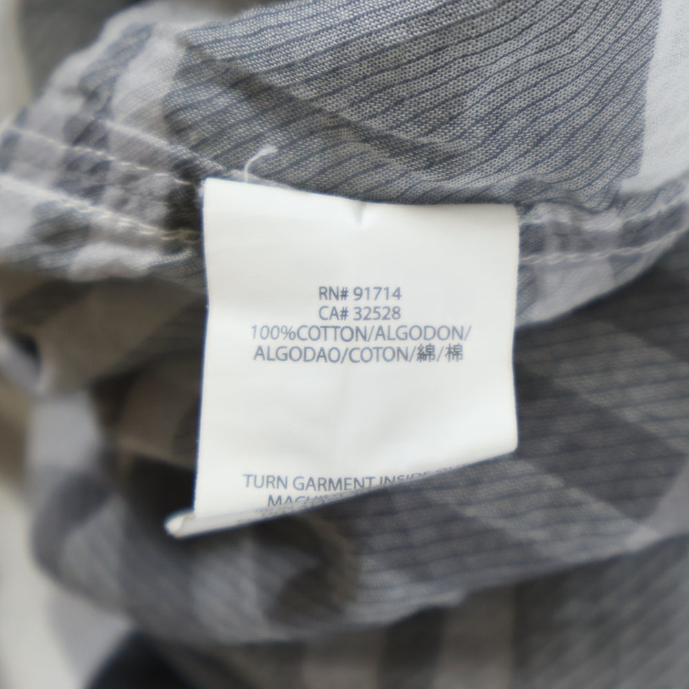 Armani Exchange(アルマーニ エクスチェンジ) チェック柄 コットン シアー長袖シャツ グレー