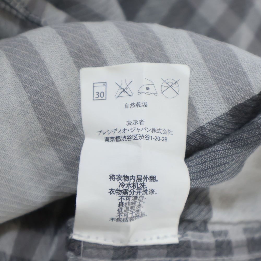 Armani Exchange(アルマーニ エクスチェンジ) チェック柄 コットン シアー長袖シャツ グレー
