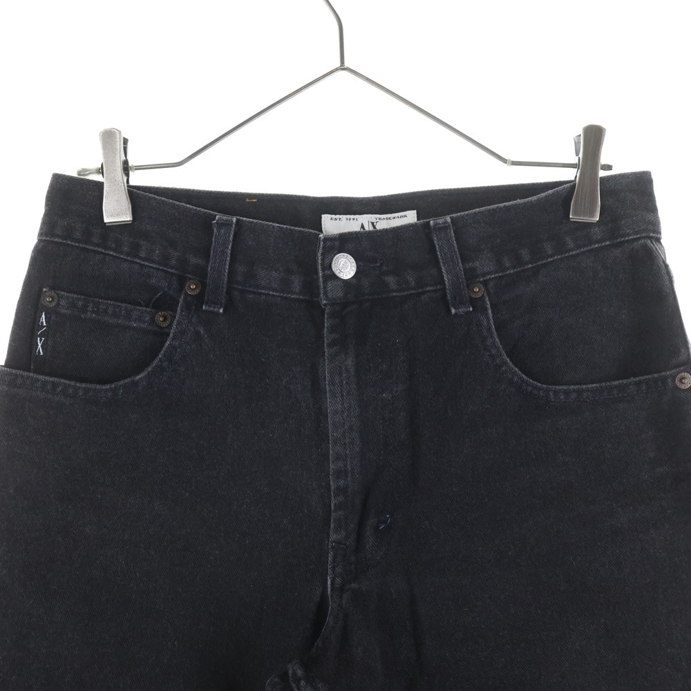 Armani Exchange(アルマーニ エクスチェンジ) CLASSIC FIT クラシックフィット ジップフライ デニム ストレートパンツ ブラック