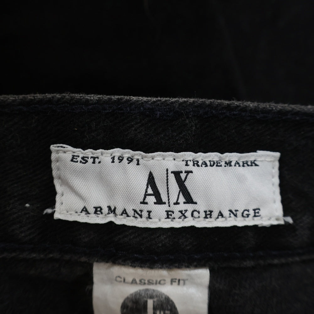 Armani Exchange(アルマーニ エクスチェンジ) CLASSIC FIT クラシックフィット ジップフライ デニム ストレートパンツ ブラック