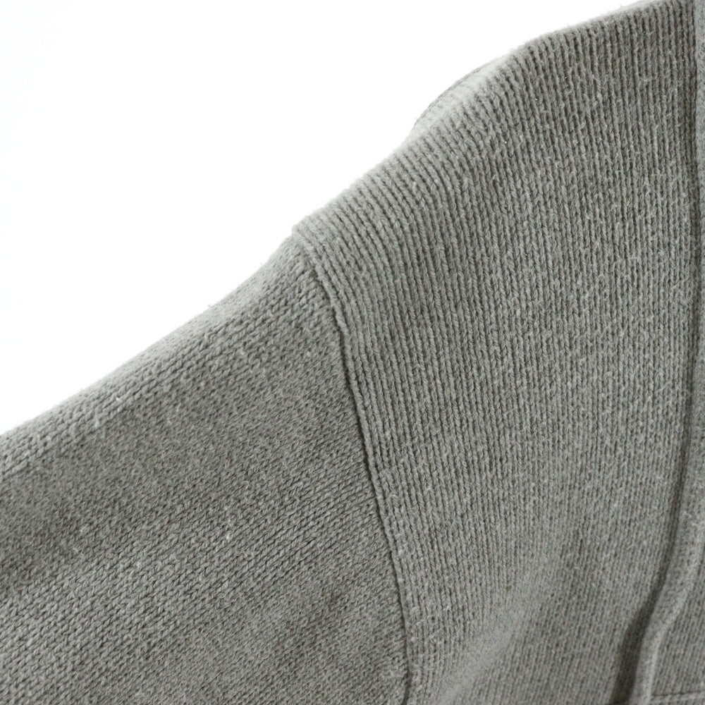 Armani Exchange(アルマーニ エクスチェンジ) パネルデザイン コットンアクリルニット ジップアップパーカー グレー