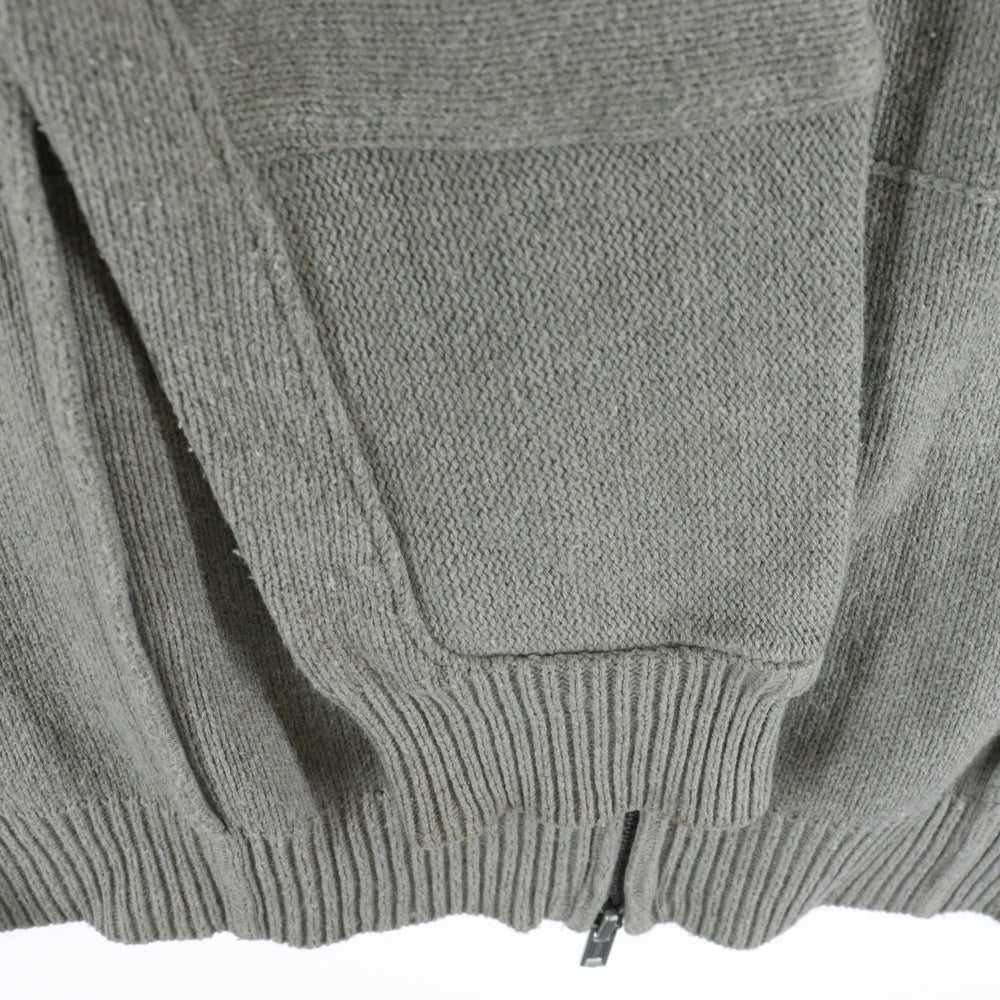 Armani Exchange(アルマーニ エクスチェンジ) パネルデザイン コットンアクリルニット ジップアップパーカー グレー