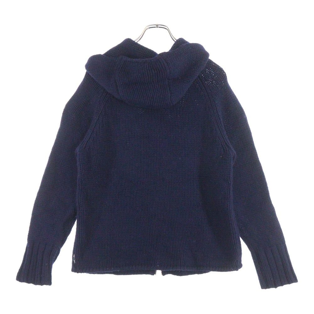 Armani Exchange(アルマーニ エクスチェンジ) ラムウールニット ダブルジップアップパーカー ネイビー