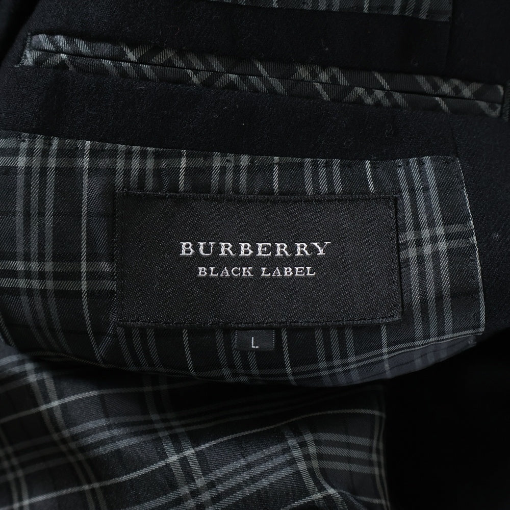 BURBERRY BLACK LABEL(バーバリー ブラックレーベル) 裏地チェック マルチポケットデザイン ウール 2B テーラードジャケット ブラック/グレー D1E81-210-09