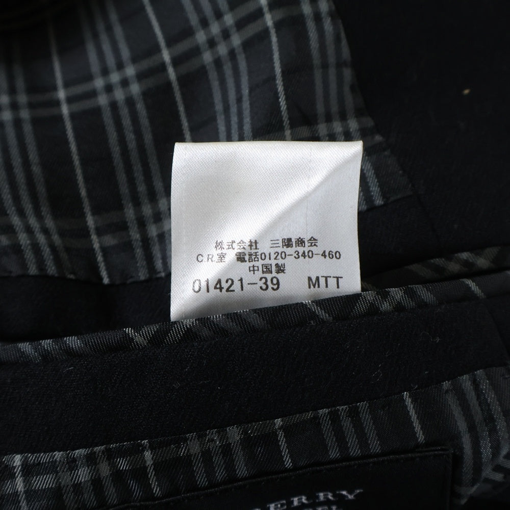 BURBERRY BLACK LABEL(バーバリー ブラックレーベル) 裏地チェック マルチポケットデザイン ウール 2B テーラードジャケット ブラック/グレー D1E81-210-09