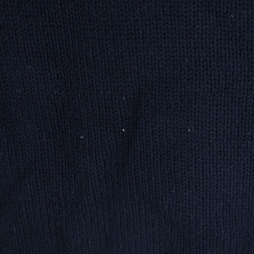 Armani Exchange(アルマーニ エクスチェンジ) 香港製 コットンニット 長袖ポロシャツ ネイビー