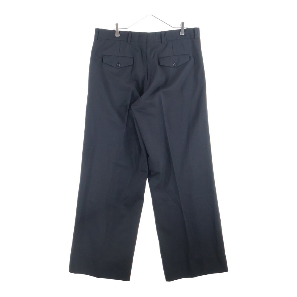 RAF SIMONS(ラフシモンズ) 22SS ウール ノータック センタープレス ワイド スラックスパンツ ブラック 221-M369
