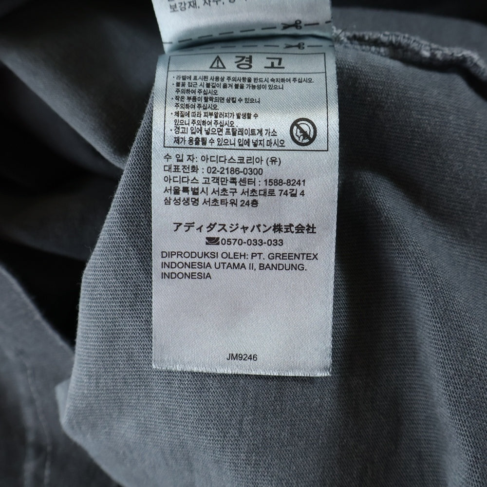 adidas(アディダス) ADILENIUM OVERSIZED TREFOIL TEE アディレニウム トレフォイル ロゴ オーバーサイズ ウォッシュド クルーネック 半袖Tシャツ カットソー ブラック JM9246