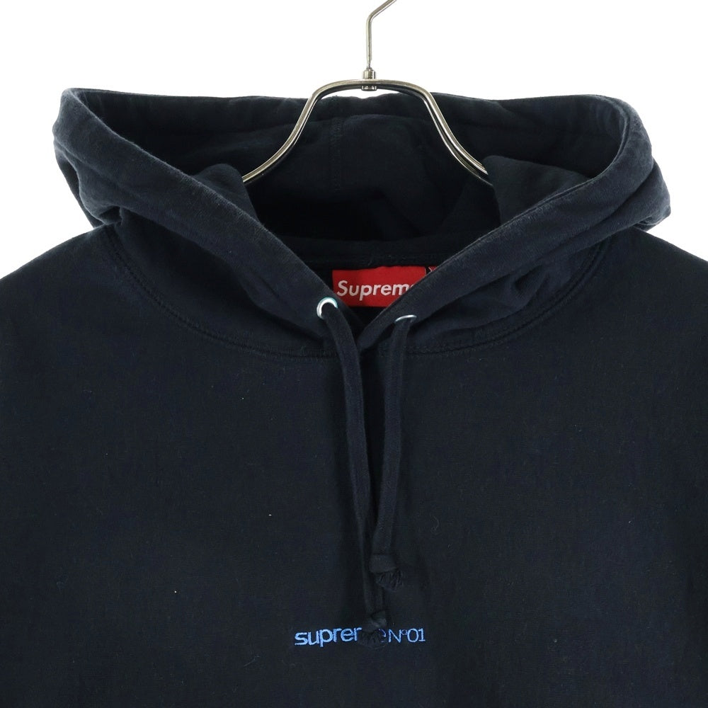 SUPREME(シュプリーム) 21AW Number One Hooded Sweatshirt ナンバーワン ロゴエンブロイダリー プルオーバー スウェット パーカー ブラック