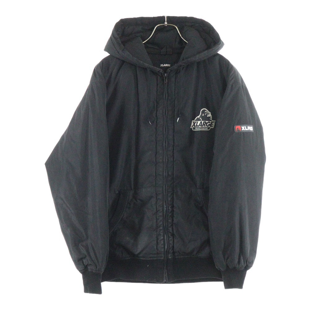 X-LARGE(エクストララージ) OG HOODED JACKET ロゴプリント ポリエステル フーデッドジャケット ブラック 01193505
