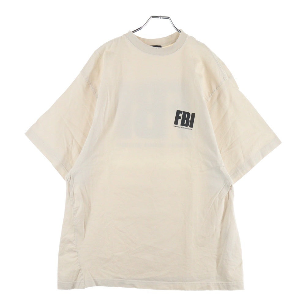 BALENCIAGA(バレンシアガ) FBI Logo Tee ロゴプリント クルーネック半袖Tシャツ ホワイト 681314 TLVG9