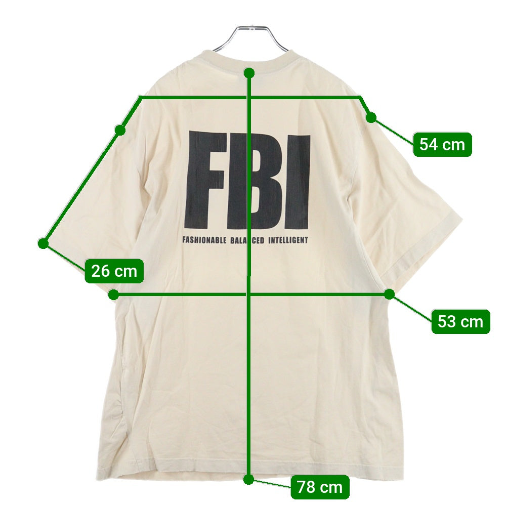 BALENCIAGA(バレンシアガ) FBI Logo Tee ロゴプリント クルーネック半袖Tシャツ ホワイト 681314 TLVG9