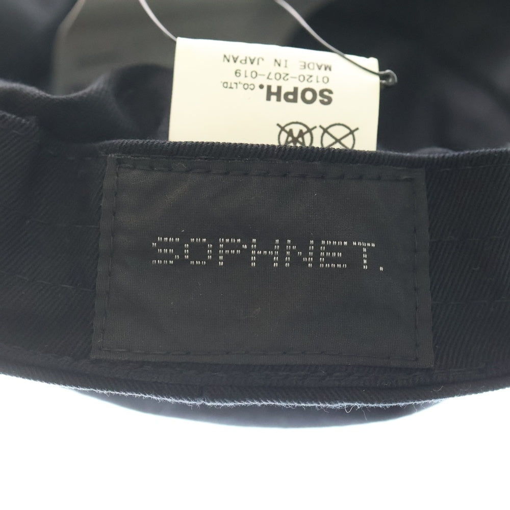 SOPHNET.(ソフネット) エンブロイダリーデザイン アジャスター コットン ベースボールキャップ 帽子 ブラック SOPH-202098