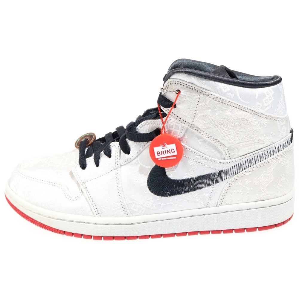 NIKE(ナイキ) ×CLOT AIR JORDAN 1 MID SE FEARLESS クロット エアジョーダン1 ミッド フィアレス ハイカットスニーカー シルバー US10/28cm CU2804-100