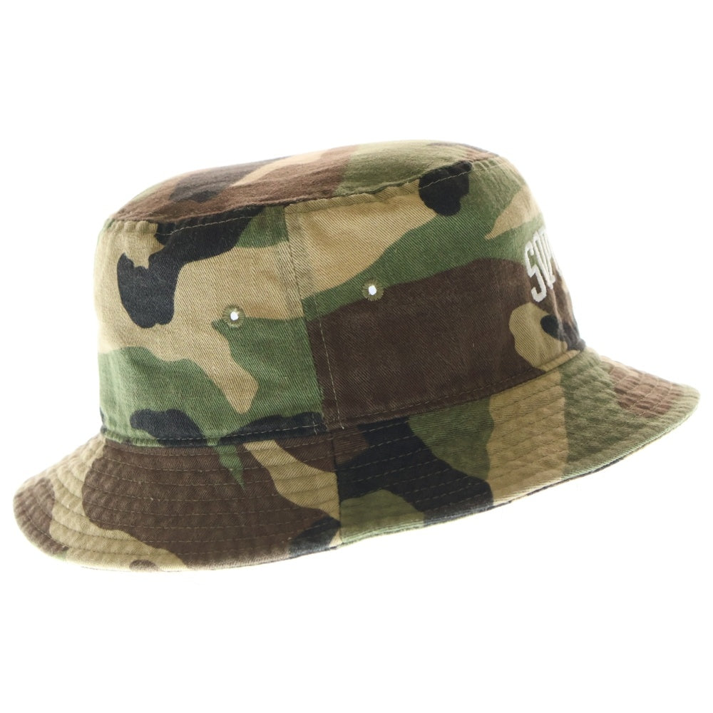 SOPHNET.(ソフネット) ARCH LOGO COTTON アーチロゴデザイン コットン カモ柄 バケットハット 帽子 カーキ SOPH-150124