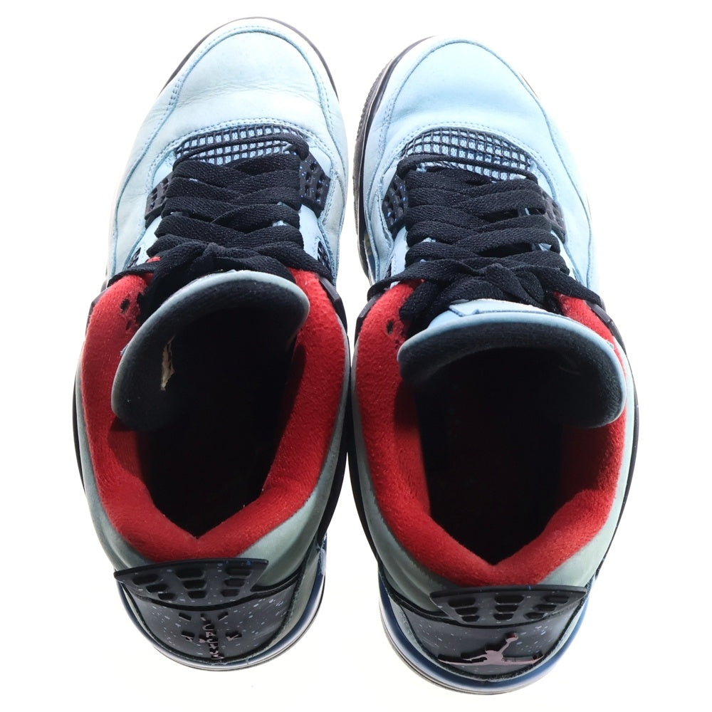 NIKE(ナイキ) ×TRAVIS SCOTT JORDAN 4 RETRO CACTUS JACK トラヴィススコット エアジョーダン4 レトロ カクタスジャック ハイカットスニーカー ブルー US10/28cm 308497-406