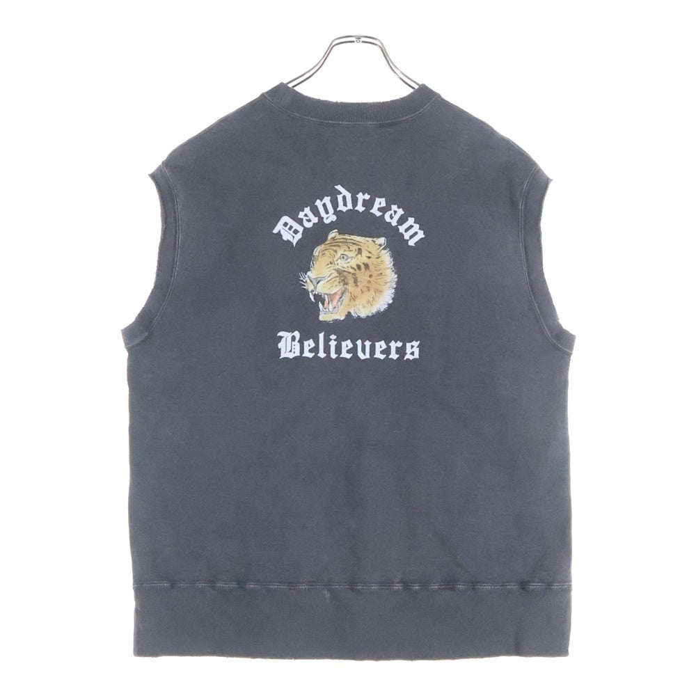 NEXUS7(ネクサスセブン) DAMAGED CREW VEST ダメージ加工 クルーネックスウェットベスト ブラック ROS-NNK-C0A