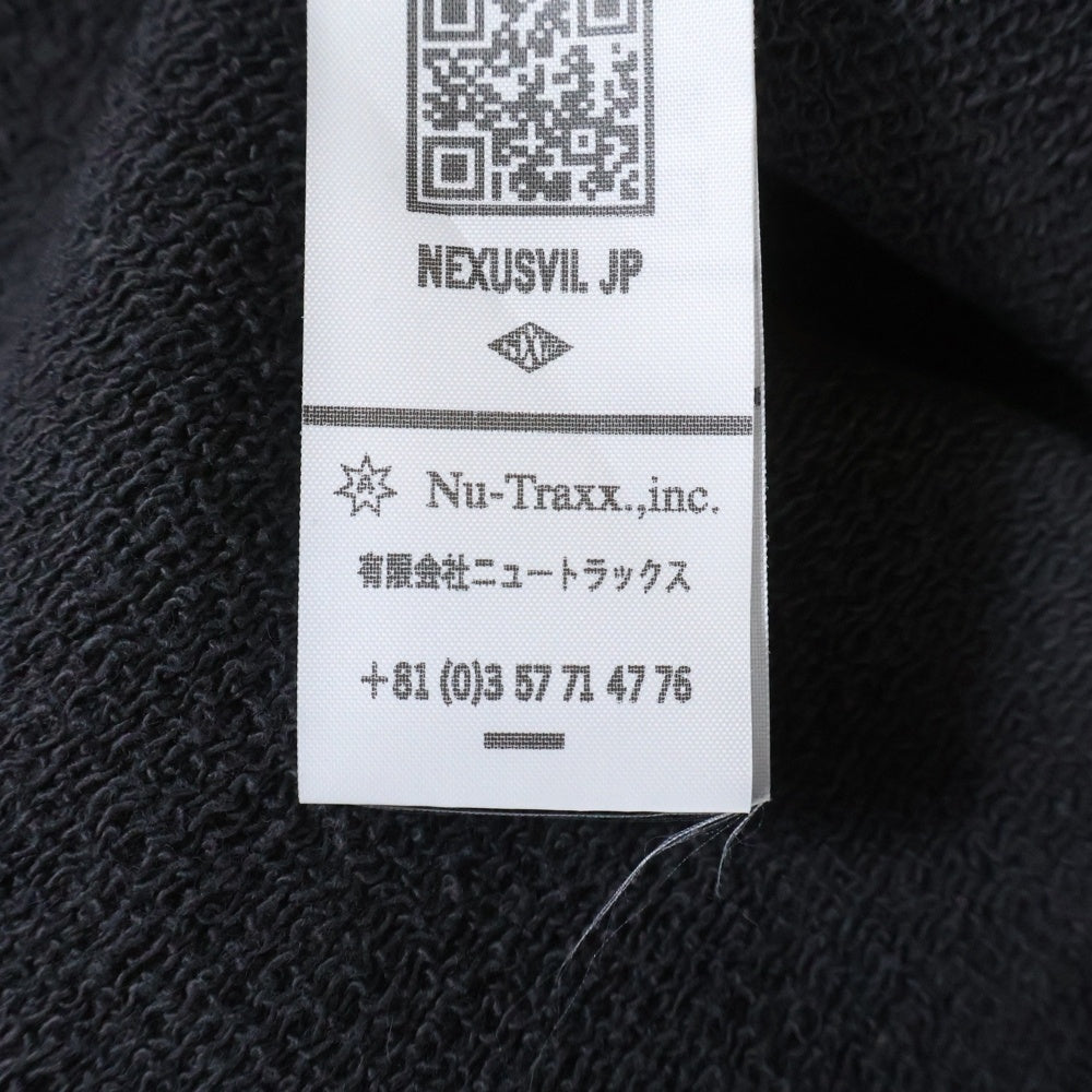 NEXUS7(ネクサスセブン) DAMAGED CREW VEST ダメージ加工 クルーネックスウェットベスト ブラック ROS-NNK-C0A