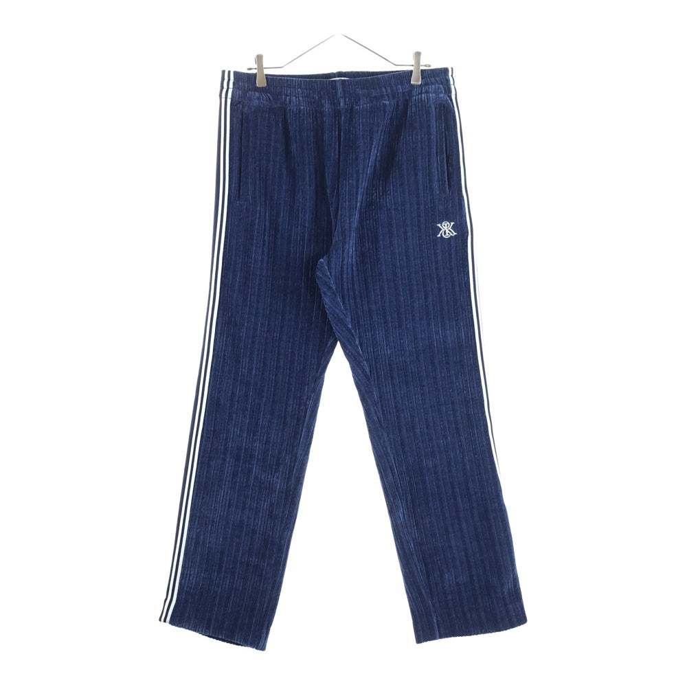 KITH(キス) 24AW VELVET CORD DAMON TRACK PANT NOCTURNAL ベルベット コード デイモン ノクターナル トラックパンツ ネイビー/ホワイト KHM060666