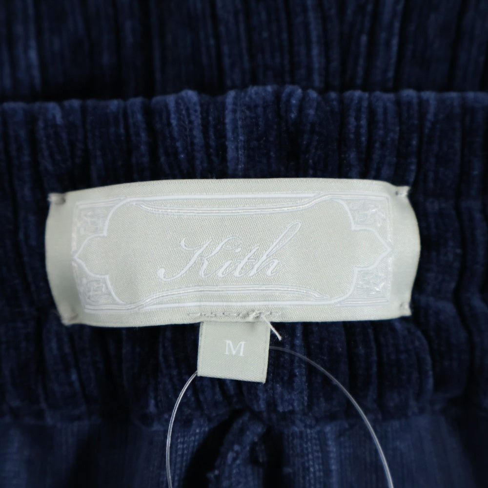 KITH(キス) 24AW VELVET CORD DAMON TRACK PANT NOCTURNAL ベルベット コード デイモン ノクターナル トラックパンツ ネイビー/ホワイト KHM060666