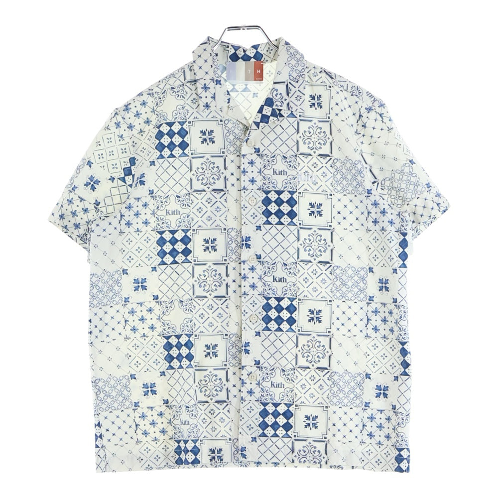 KITH(キス) 22SS AZULEJO TILES THOMPSON CAMP COLLAR SHIRT SANDRIFT 半袖シャツ KT-1109