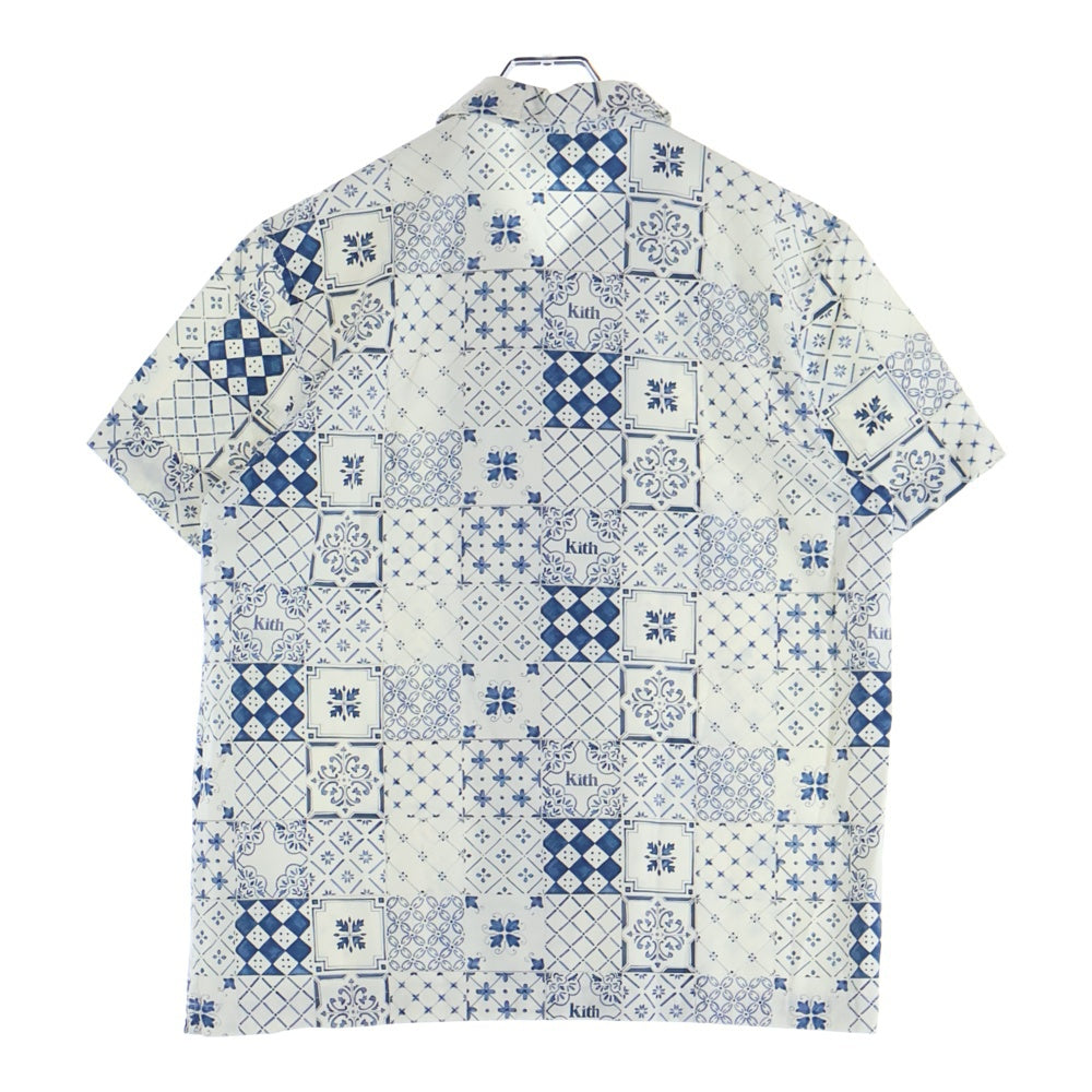 KITH(キス) 22SS AZULEJO TILES THOMPSON CAMP COLLAR SHIRT SANDRIFT 半袖シャツ KT-1109