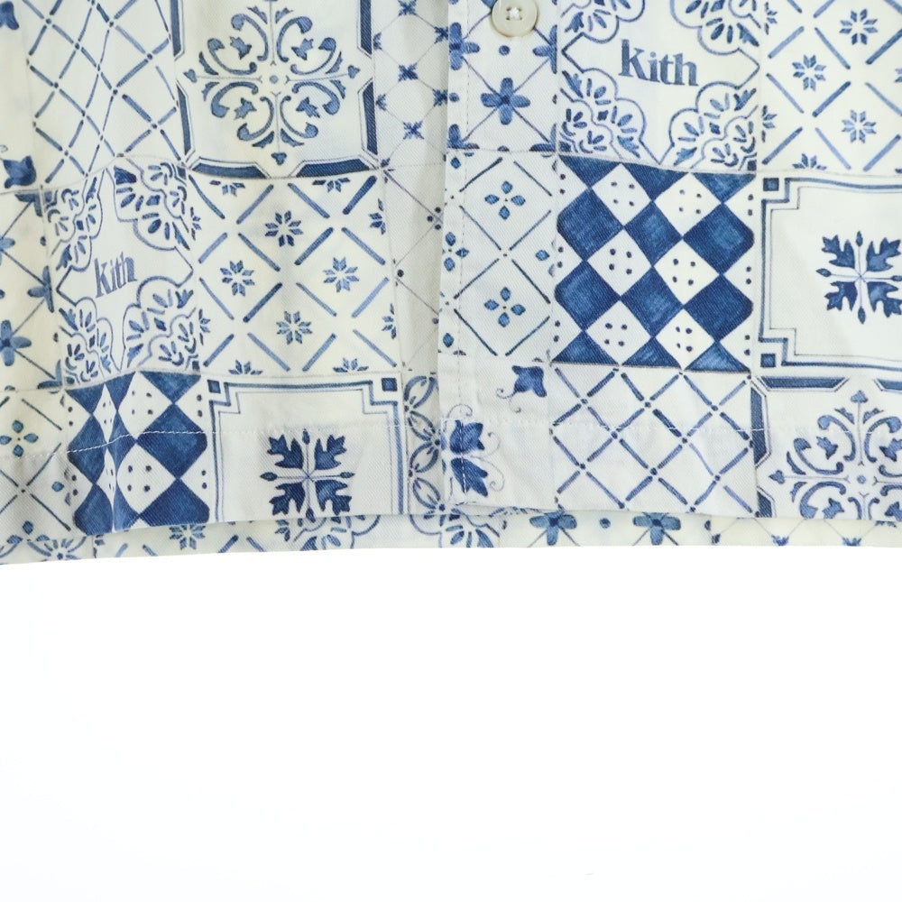 KITH(キス) 22SS AZULEJO TILES THOMPSON CAMP COLLAR SHIRT SANDRIFT 半袖シャツ KT-1109