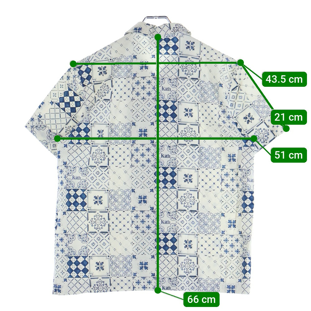 KITH(キス) 22SS AZULEJO TILES THOMPSON CAMP COLLAR SHIRT SANDRIFT 半袖シャツ KT-1109