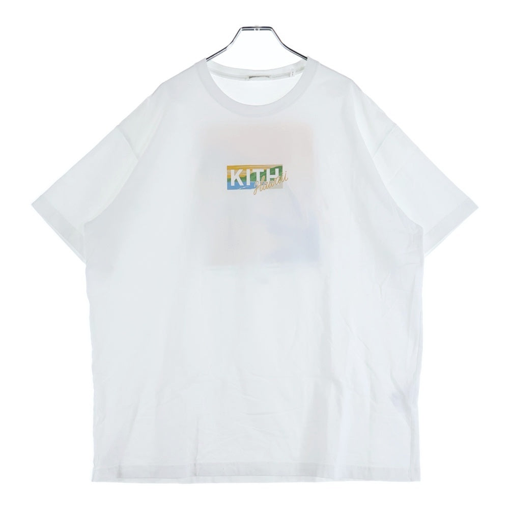 KITH(キス) HAWAII BEACH TEE ハワイ限定 ビーチ ボックスロゴ バックプリント 半袖Tシャツ カットソー ホワイト KHM031940