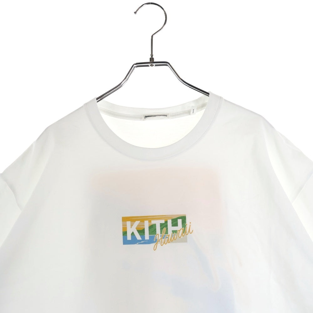 KITH(キス) HAWAII BEACH TEE ハワイ限定 ビーチ ボックスロゴ バックプリント 半袖Tシャツ カットソー ホワイト KHM031940