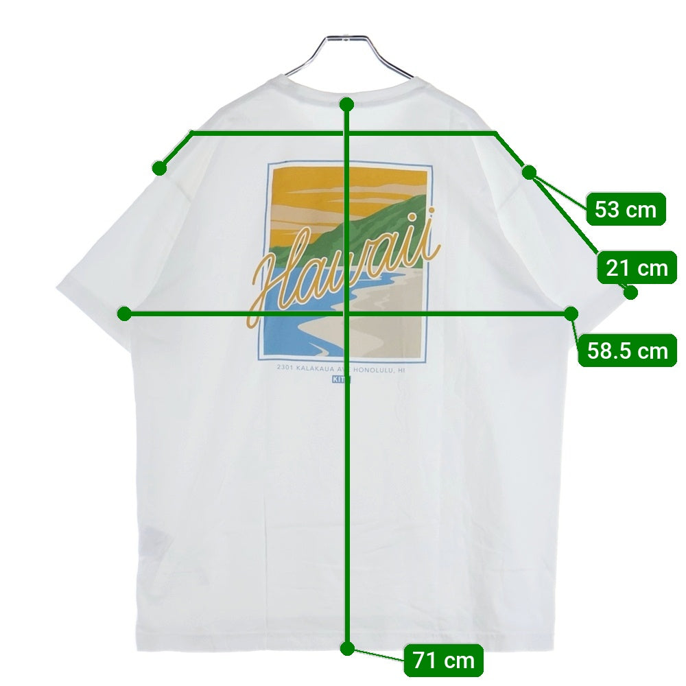 KITH(キス) HAWAII BEACH TEE ハワイ限定 ビーチ ボックスロゴ バックプリント 半袖Tシャツ カットソー ホワイト KHM031940