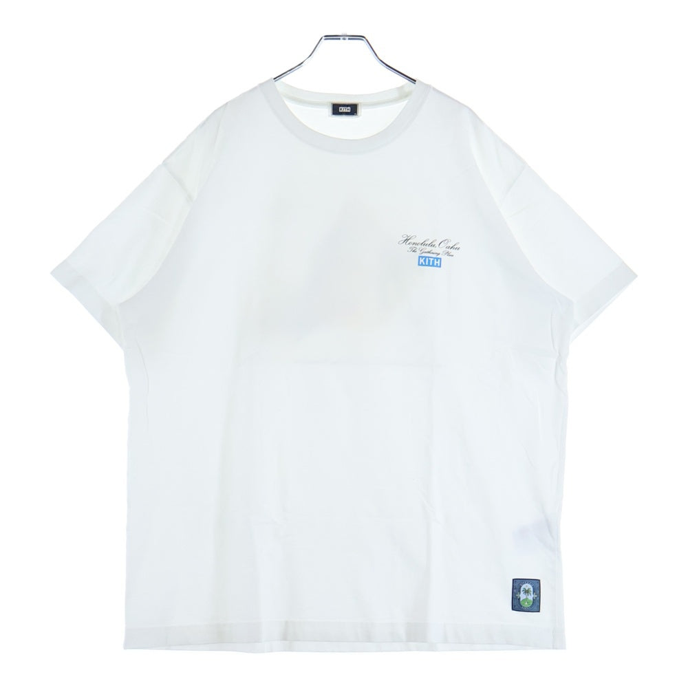 KITH(キス) HONOLULU HAWAII MAP TEE ホノルル ハワイ限定 背面マッププリント半袖Tシャツ カットソー ホワイト