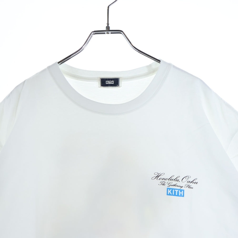 KITH(キス) HONOLULU HAWAII MAP TEE ホノルル ハワイ限定 背面マッププリント半袖Tシャツ カットソー ホワイト