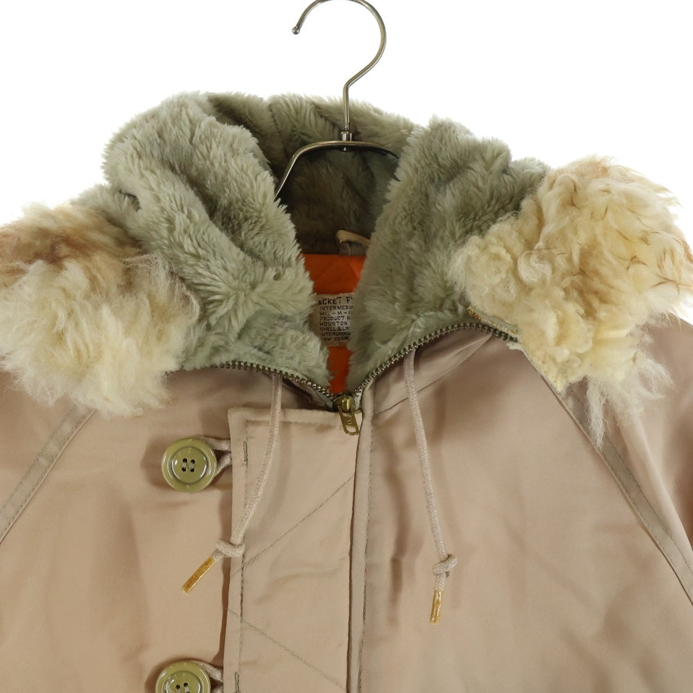 HOUSTON(ヒューストン) N-2B FLIGHT JACKET ファーフーデッド フライトボンバージャケット ブルゾン ベージュ