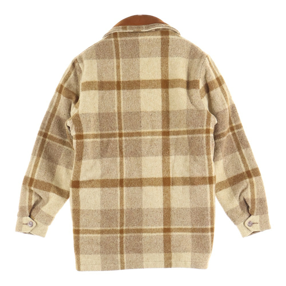 WOOLRICH(ウールリッチ) 80S VINTAGE 裏地ボア ウールチェック ヴィンテージ ジップアップジャケット ブラウン