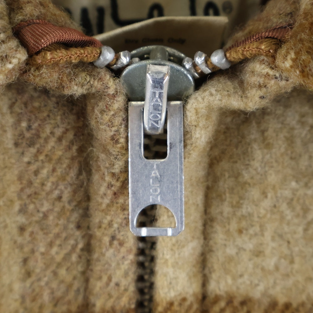 WOOLRICH(ウールリッチ) 80S VINTAGE 裏地ボア ウールチェック ヴィンテージ ジップアップジャケット ブラウン
