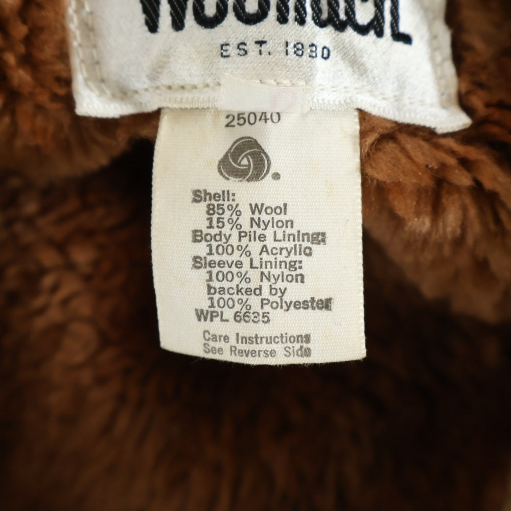 WOOLRICH(ウールリッチ) 80S VINTAGE 裏地ボア ウールチェック ヴィンテージ ジップアップジャケット ブラウン