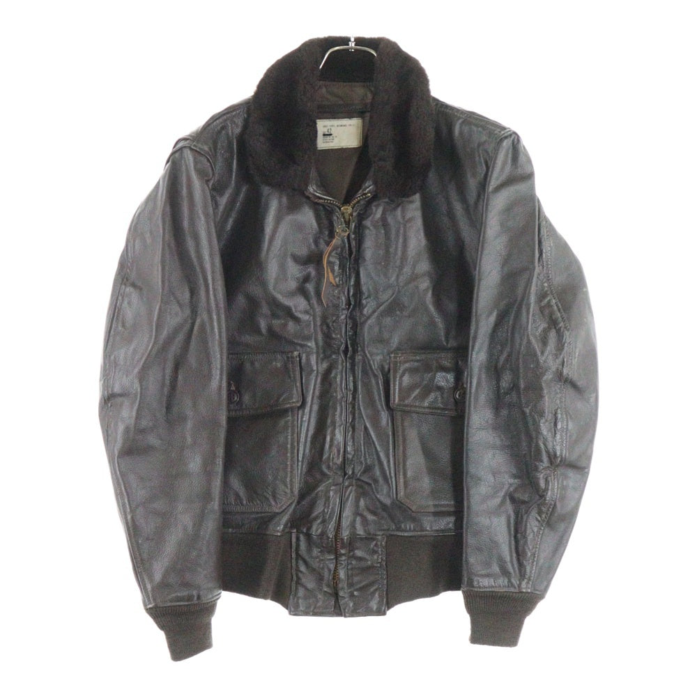 NO BRAND(ノーブランド) 90S US NAVY TYPE G-1 レザージャケット ブラウン