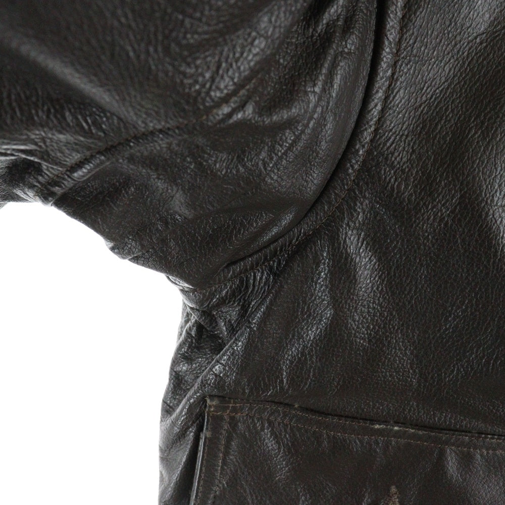 NO BRAND(ノーブランド) 90S US NAVY TYPE G-1 レザージャケット ブラウン