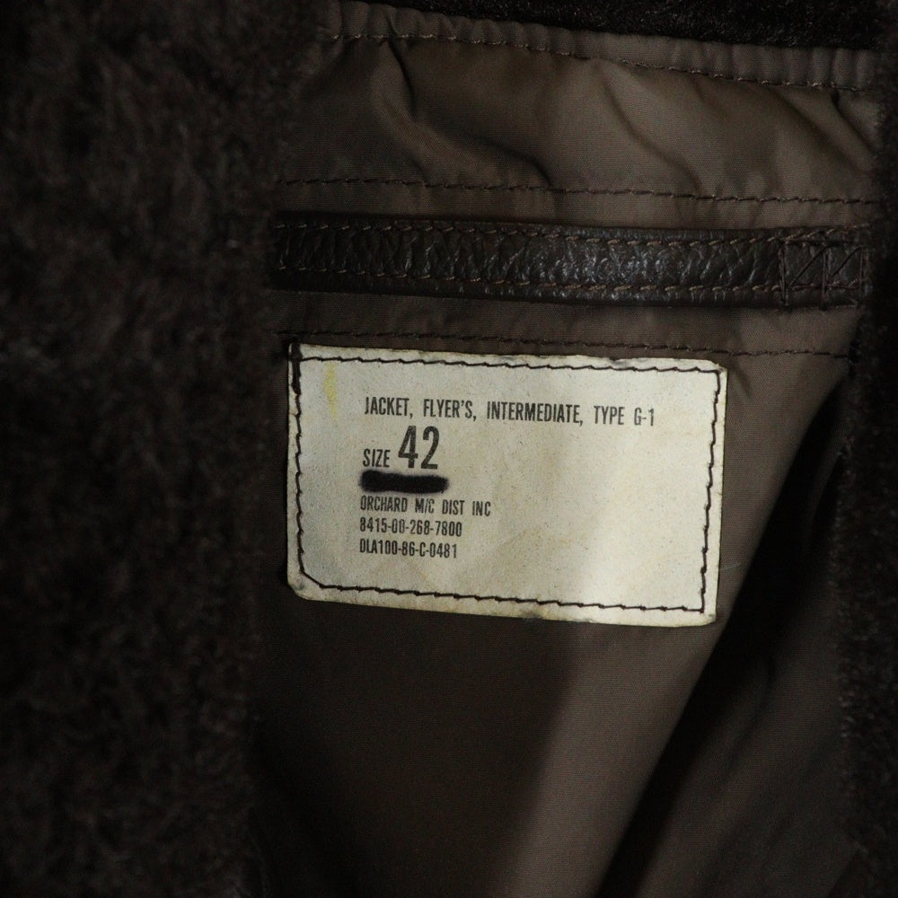 NO BRAND(ノーブランド) 90S US NAVY TYPE G-1 レザージャケット ブラウン